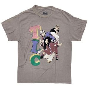 TLC R&B Music Band Men's Mineral Stone Acid Distressed Vintage Wash Tee T-Shirt